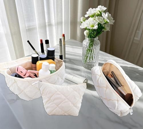 LSHYSMA 3Pcs Makeup Bag for Women,L/M/S Fluffy Cosmetic Bags Set — view 6