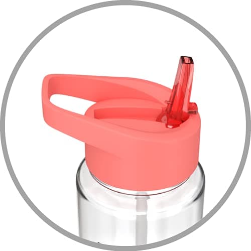 Be-Active Motivational Water Bottle with Straw – With Time Markings - Times to Drink – Tracker - BPA Free (Coral) — view 4