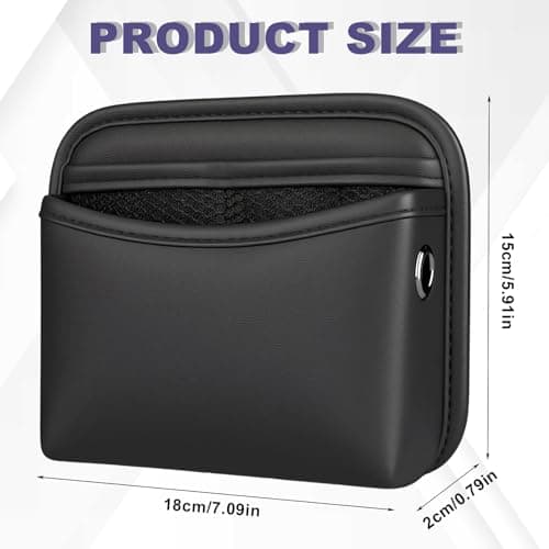 HIAHXC PU Leather Car Side Pocket Organizer,Universal Car Pocket Pouch Cell Phone Holder for Car,Seat Gap Filler Organizer & Storage Pouch for Door Console,Front Seat Console Pockets for Phones Coins — view 2