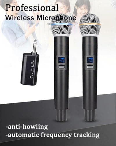 Professional-Grade Handheld Wireless Microphone System with Rechargeable Receiver & 3.5mm Output - Fixed Frequency Operation，for DJ Performances, Church Events, and Karaoke - 200ft Wireless Range — view 5