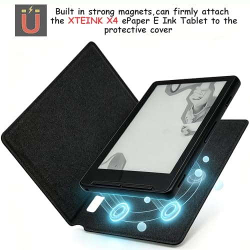 Magnetic Case for XTEINK X4 Pocket 4.3" E-Ink E-Book Cover (Cloth Black) — view 3