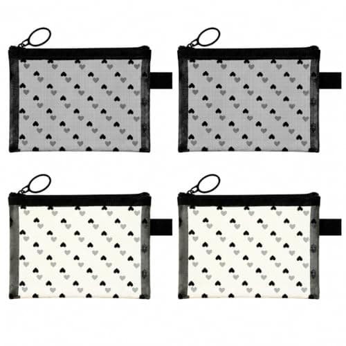 Bruislard 4 Pcs Small Make Up Bag Mesh Cosmetic Pouch with Zipper