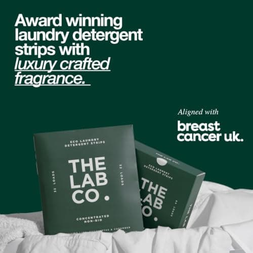 The Lab Co. Laundry Detergent Strips Washing Sheets | Eco Ultra-Concentrated | Non-Bio for Sensitive Skin | Non-Toxic Fragrance | EDC-Free | Lab-Tested | Refreshing Lime Eucalyptus Cucumber | 32 Loads — view 2