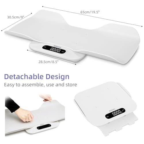 BAGAIL Baby Scale with Detachable Tray, Auto-Rotation Readings, Tare, Auto Lock and Comparison, Universal Digital Weighing Scale for Infant, Pet, Toddler and Adult, Max Weight Up to 400lb/180kg — view 4