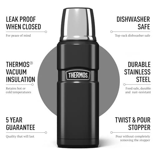Thermos Stainless King Gun Metal Drinks Flask (470ml) 18h Hot | 24h Cold — view 2