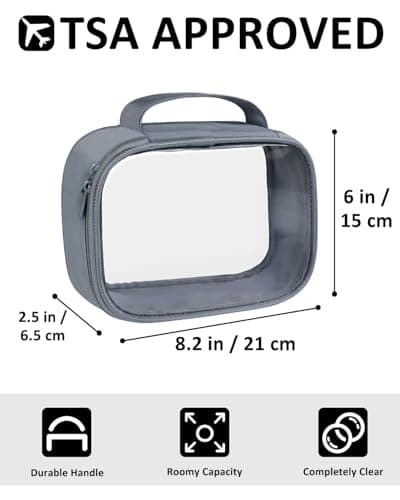 Moyad Clear Wash Bag with Handle TSA Approved Airport Security Pouch — view 2