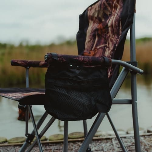TCTNT Deluxe Folding Camping Chair, 600D Oxford Fabric, with Cup Holder, Side Storage Bag, Supports up to 150kg (Camo/Black) — view 2