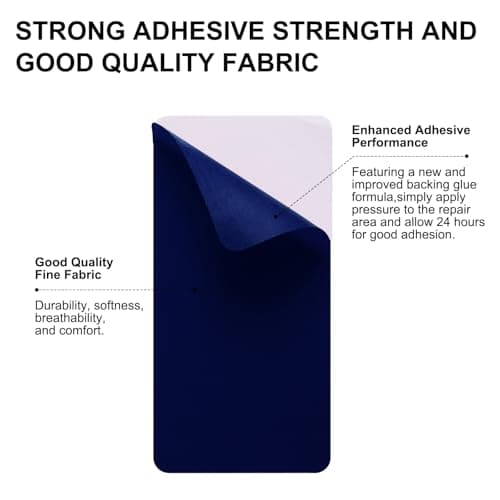 sourcing map 2pcs Repair Patches 10x20cm Self Adhesive Patches Dark Blue — view 3