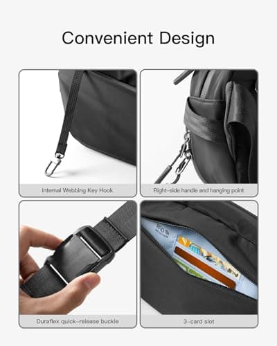 Inateck Sling Bag X-Pro, Expandable Multifunctional Shoulder & Crossbody Bag for Electronics, 16 Compartments with RFID-Blocking Pocket, Ideal for Travel, Commuting, Sports, and Leisure — view 5