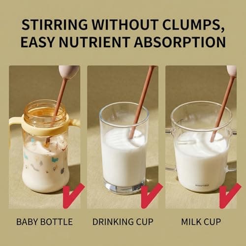 Faroby Formula Mixer, Handheld Milk Powder Electric Stirrer with 2 Detachable Wands, Food-Grade PP Portable Drink Mixer for Bottles & Cups, Battery Not Included, White, Stirrers Electric — view 5