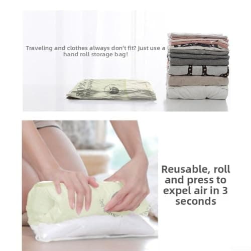 Travel Compression Bags Hand Roll Vacuum Space Saver — view 6