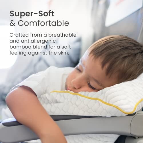 Cosi Home Travel Pillow with Cooling Bamboo Pillow Case 30 x 45 cm - Memory Foam Travel Pillow for Neck, Back & Lumbar Orthopedic Support - Temperature Regulating - With Waterproof Compact Carry Bag — view 4