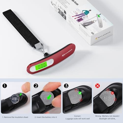 MYCARBON Luggage Scale Portable Digital Suitcase Scales Hanging 110lb/50kg — view 6