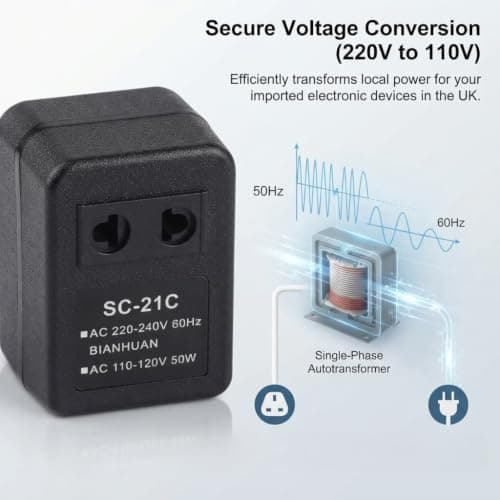 Helilyco 50W Voltage Converter, 220V to 110V Step Down Transformer Devices — view 5