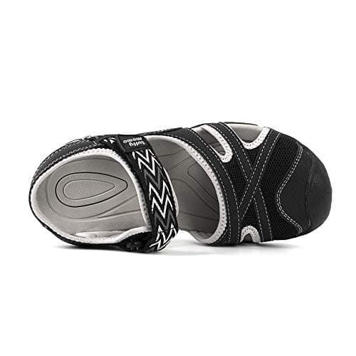 HEVA Womens Hiking Sandals Closed Toe Athletic Walking Shoes,4UK, Black — view 3