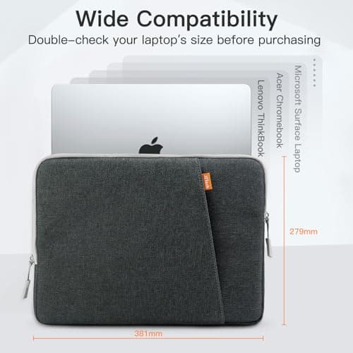 JETech Laptop Sleeve for 15-16 Inch Devices, Dark Grey — view 2