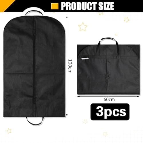 3 Pack Suit Bags Suit Covers For Men Suits Carrier With Handles And Gusset — view 2