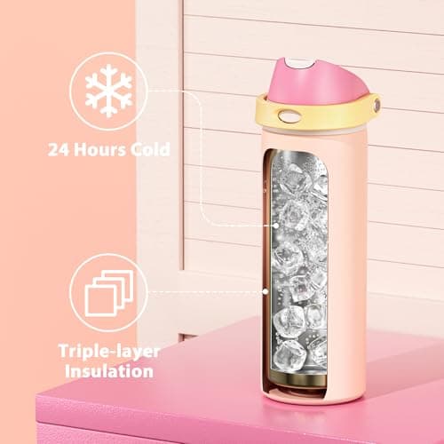Meoky 710ml Insulated Metal Water Bottle for Sports Travel Gym — view 3