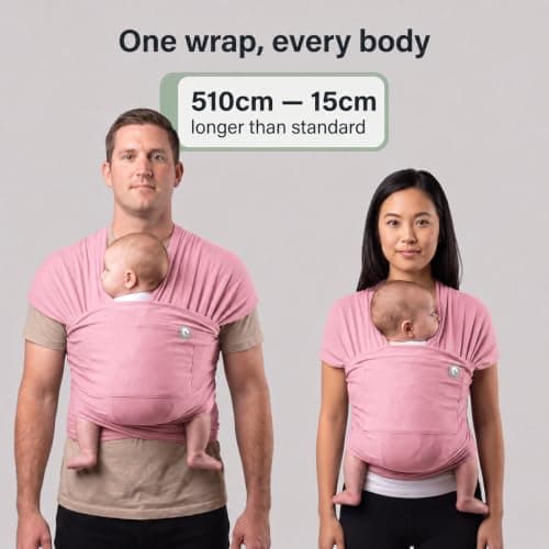 Trekki Pocket Wrap™ Baby Sling Carrier, Newborn to Toddler, Rose — view 5