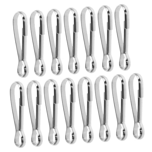 ibasenice 15pcs Flagpole Snap Hook Clips Silver Metal Quick Release