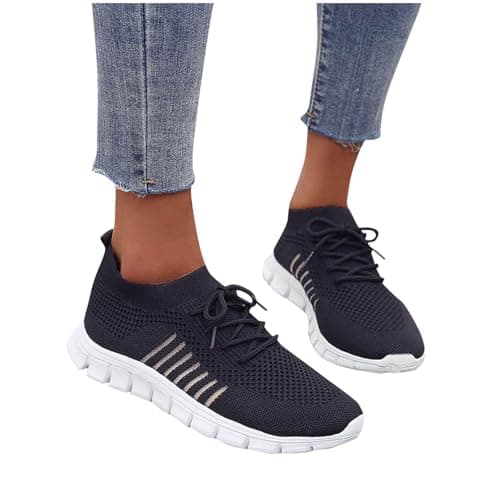 Women's Trainers Orthopedic Sneakers Barefoot Shoes Breathable Soft Sole Womens Walking Slip on Shoes Gym Tennis Lightweight Breathable Slipper Minimalist Zero Drop Trainers Ladies Yoga Sneakers — view 4