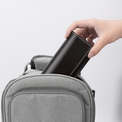 Linkidea Oversized Sunglasses Case, Large Frame Glasses Case for Sunglass, Eyeglasses Travel Bag Compatible with Rayban Double Bridge Round/Drifter Square/Aviator Titanium (Black) — view 6