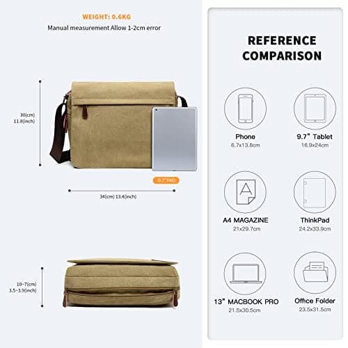Kono Messenger Bags for Men, Medium Man Bag with Multiple Pockets — view 6