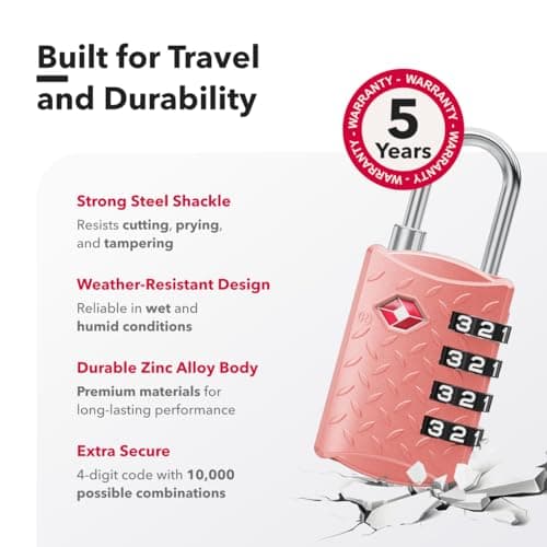 NovLock TSA Padlock for Suitcases, TSA Approved Luggage Locks for Travel — view 6
