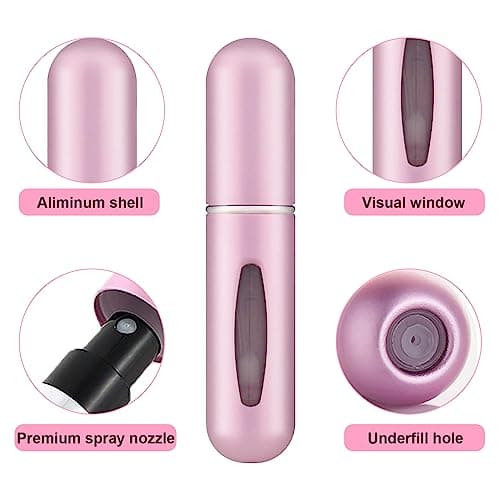 Movstriker 4PCS Perfume Atomizer Bottle, 5ML Travel Atomiser Refillable Mini Spray Bottles, Portable Bottle Empty Cologne Dispenser for Holiday and Outdoor Activities — view 3