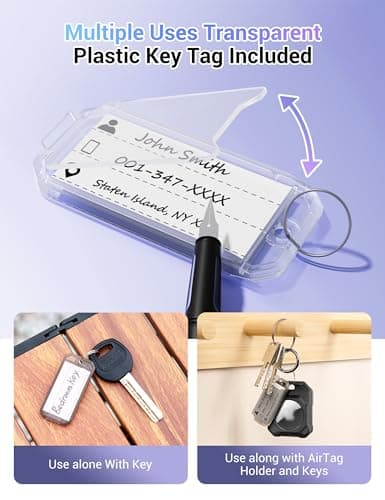 PROfezzion 2-Pack Secure Air Tag Holder with Wire Cable, Key Ring & Key Tag — view 4
