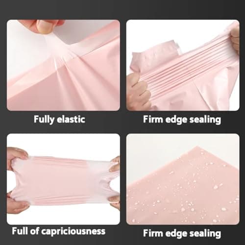 gorm 50pcs Personalized Custom Bags with Logo Customized Mailing Shipping Bags Plastic Gift Shoe Box Product Packaging Bags Waterproof Express Bags Logo Printing (Beige,25x33cm) — view 3