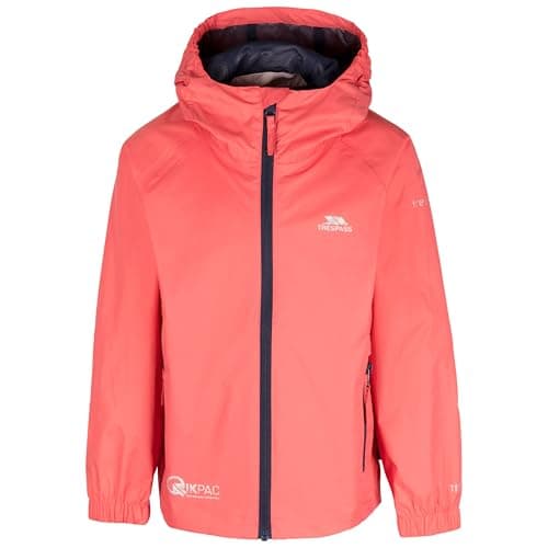 Trespass Kids Packaway Waterproof Jacket Qikpac Peach Blush 7/8