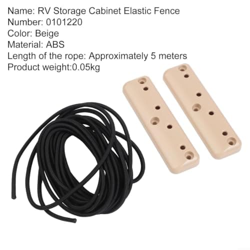 RV Cabinet Cargo Net ABS Storage Fence Anti Falling Guard for Motorhome Van Camper Locker Safety Barrier 5m Rope Kit(beige) — view 5