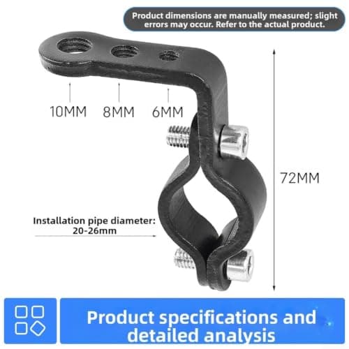 Helilyco 3-Hole Motorcycle Accessory Mount for Phone for gps 3-Hole Motorcycle — view 4