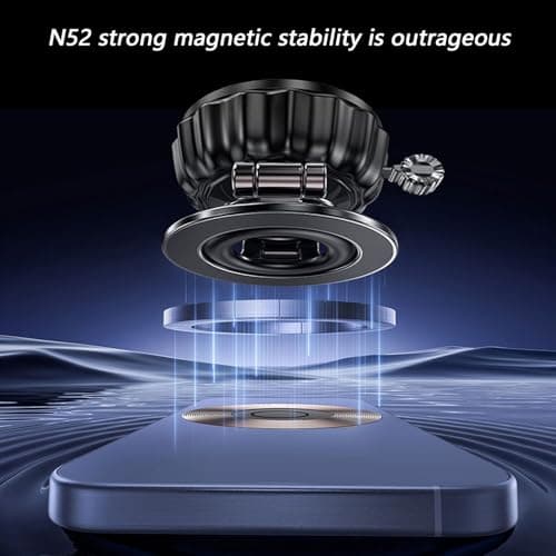 YEATTNGL Foldable Car Phone Holder 63mm with 3 Way, Purple — view 4