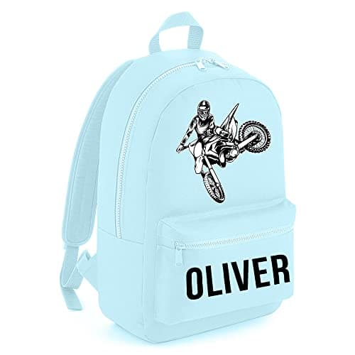 Purple Print House Personalised Motocross mini back pack - Custom School Bags for Boys, Back to School Accessories, One Size, Black — view 4
