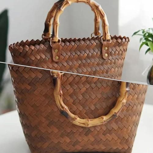 MINAOLULUS Straw Tote Bag Fashionable Woven Beach Bag for Women Lightweight Large Capacity Handbag for Shopping Summer Holiday — view 2