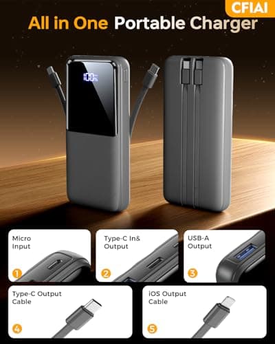 Power Bank Fast Charging, 15000mAh Portable Charger, Dark Gray — view 2