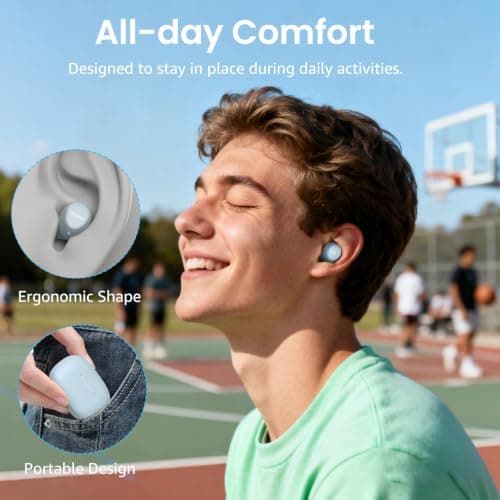 TOZO A1 Wireless Earbuds, Bluetooth 5.3 Earphones, Support APP EQ Setting, 32H Long Playtime, Ear Buds with HiFi Stereo Sound, Light-Weight Wireless Earphones, IPX5 Waterproof Blue — view 3