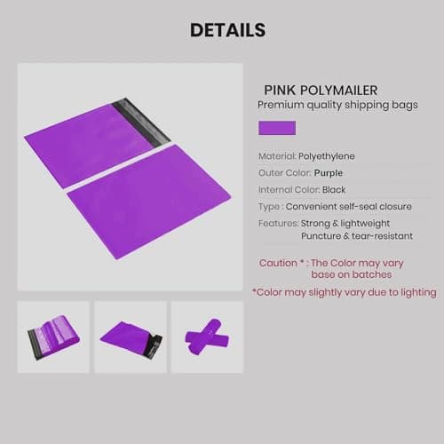 LIVERPOOL ENTERPRISES LTD 100 Pcs Purple Parcel Bags – Tamper-Proof Self-Seal Mailing & Postage Bag for Shipping, Packaging & Delivery - Size 15x18 Inches — view 2