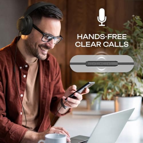 PowerLocus USB-C Wired Headphones Over-Ear, Noise Cancelling Microphone — view 6