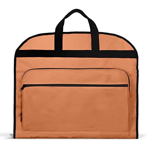 DALIX 39" Garment Bag Cover for Suits and Dresses Clothing Foldable w Pockets, Orange, OneSize, Soft — view 3