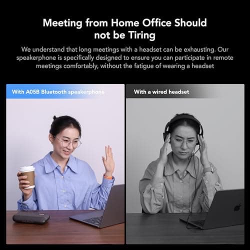 Nuroum A05B Bluetooth Conference Speaker and Microphone, Portable Wireless Speakerphone with Noise Canceling Mic, 3m/10ft Voice Picked Up Computer Speaker for Desktop PC/Laptop — view 2