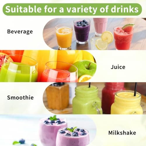 8pcs 250ml Juice Bottles with Lids 12 Stickers ＆ Cleaning Brush BPA-Free — view 5