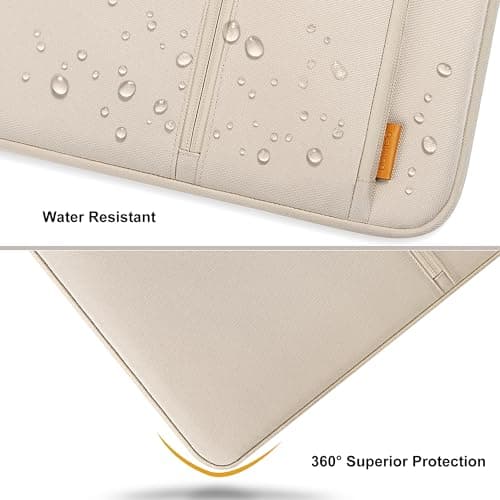 DOMISO 14 Inch Laptop Sleeve with Handle, Water-Resistant Shockproof Protective Case for 14" MacBook Pro/Air M2/M3, HP, Lenovo, Dell, ASUS, Acer, Chromebook,Beige — view 6
