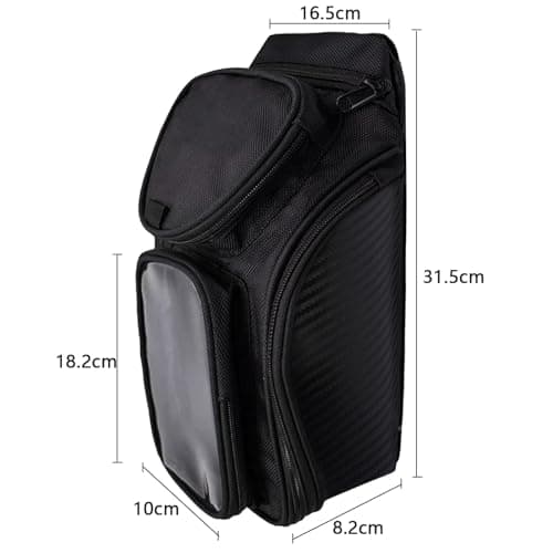 dentedeleao Motorcycle Tank Bag Waterproof Oxford Motorbike Universal Magnetic Bag with Removable Straps and Transparent Pocket — view 5
