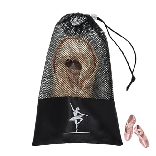 Dance Shoe Bag Portable Ballet Shoe Storage Pouch Lightweight Organizer for Dance Shoes Drawstring Closure Ideal for Ballet Pointe and Performance Shoes