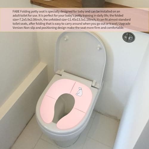 Foldable Baby Kids Potty Toilet Training Seat, Travel Portable Folding Toddler Toilet Seat, Non-Slip, with Carry Bag — view 6