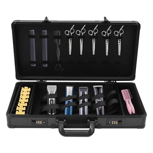 Barber Carrying Case 55 * 27 * 10cm Beauty Professional Tool with Shoulder Strap, Barber Travel Organizer Combination Lock Design Hairdresser Organizer for Storing Hair Styling Tools, Barber Supplies