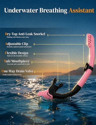 Vogista Dry Top Snorkel Set Adult, Anti-Fog & Anti-Leak Snorkeling Gears for Holiday, Diving Goggles Scuba Mask Adult for Snorkeling, Swimming, Travel - 2 Pack — view 4